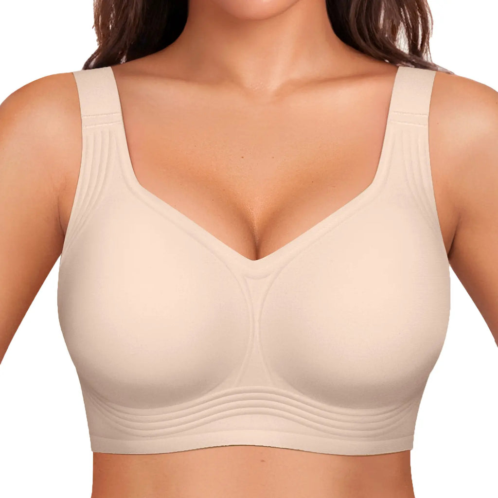 OEAK Jelly Bras Women Seamless Lift Bra Wireless Push up No Underwire Full Coverage plus Bras Comfort Supportive Sports T-Shirt Bra