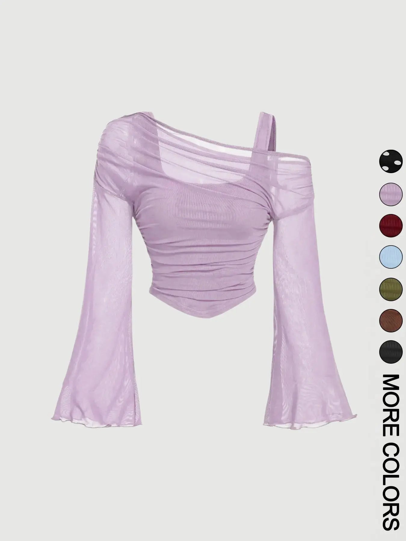 Women'S Drop Shoulder Slim Fit Casual Long Sleeve Knit T-Shirt Knitwear, Fashionable Comfortable Autumn Top, Stylish Ladies' Everyday Clothing for Daily Wear